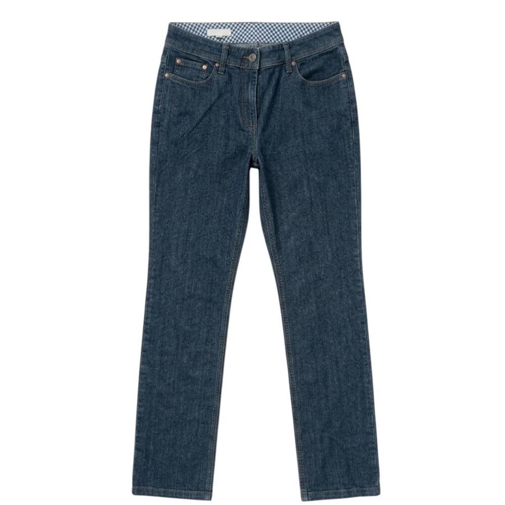 Faconnable Straight Leg Jeans Women Size 8 Dark Wash Mid Rise 5-Pocket Denim
